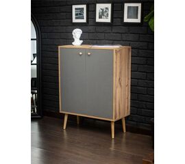 Комод Komo-3 (700х330х930 мм, ЛДСП Дуб Вотан/Серый 16мм, ножки береза) | Интернет магазин мебели и декора LifeDekor