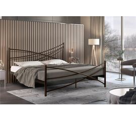 Кровать Лиана (140х200/металлическое основание) Коричневый бархат | Интернет магазин мебели и декора LifeDekor