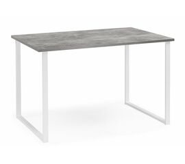 Стол деревянный Лиман 120 x 80 бетон светлый / белый матовый | Интернет магазин мебели и декора LifeDekor
