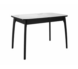Стол DikLine MK15 Керамика Белый мрамор/подстолье черное/опоры черные | Интернет магазин мебели и декора LifeDekor