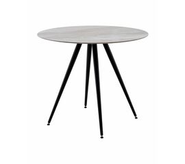 Стол Ники круглый столешница керамика Italian light grey 900 | Интернет магазин мебели и декора LifeDekor