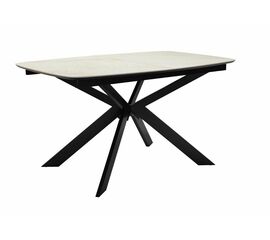 Стол DikLine BK140 Керамика глянец Ostra Bianco (мрамор глянец белый)/подстолье черное/опоры черные | Интернет магазин мебели и декора LifeDekor