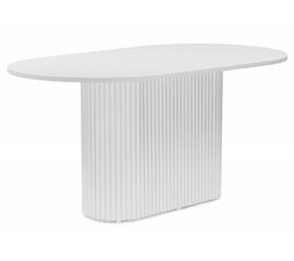 Стол деревянный Барон О 160 х 90 белая пленка шагрень / белые ноги | Интернет магазин мебели и декора LifeDekor