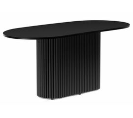 Стол деревянный Барон О 160 х 90 черная пленка шагрень / черные ноги | Интернет магазин мебели и декора LifeDekor