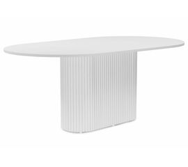 Стол деревянный Барон О 180 х 90 белая пленка шагрень / белые ноги | Интернет магазин мебели и декора LifeDekor