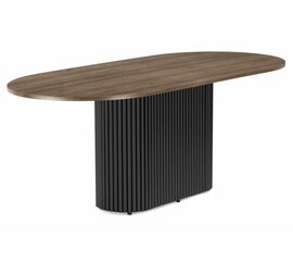 Стол деревянный Барон О 180 х 90 дуб кантри пленка / черные ноги | Интернет магазин мебели и декора LifeDekor