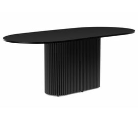 Стол деревянный Барон О 200 х 90 черная пленка шагрень / черные ноги | Интернет магазин мебели и декора LifeDekor