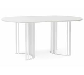 Стол деревянный Хьюго О 160 х 90 белая шагрень пленка / белые ноги | Интернет магазин мебели и декора LifeDekor