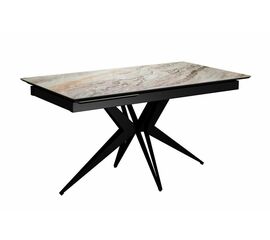 Стол DikLine DKS140 керамика Venetian Brown Light глянец, подстолье черное, опоры черные (2уп.) | Интернет магазин мебели и декора LifeDekor