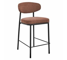 Стул полубарный Lucas 2 терракотовый шенилл с чёрными ножками | Интернет магазин мебели и декора LifeDekor