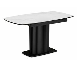 Стол стеклянный Фестер 140(180)х80 кристл статуарио / черный | Интернет магазин мебели и декора LifeDekor