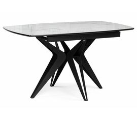 Стол стеклянный Риполь 140(180)х80 статуарио / черный | Интернет магазин мебели и декора LifeDekor