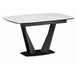 Стол стеклянный Вейл 140(180)х80 кристл статуарио / черный | Интернет магазин мебели и декора LifeDekor