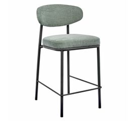 Стул полубарный Lucas 2 шалфей шенилл с чёрными ножками | Интернет магазин мебели и декора LifeDekor