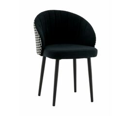 Стул Пасаденика велюр черный, спинка гусиная лапка | Интернет магазин мебели и декора LifeDekor
