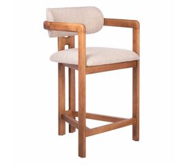 Стул полубарный Rich рогожка латте с ножками цвета орех | Интернет магазин мебели и декора LifeDekor