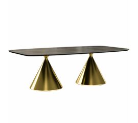 Стол овальный AXIS 200, шпон / опора золото | Интернет магазин мебели и декора LifeDekor