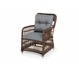 "Цесена" кресло плетеное из искусственного ротанга, цвет коричневый | Интернет магазин мебели и декора LifeDekor