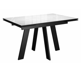 Стол DikLine SKM110 Керамика Carrara Gloss (мрамор глянец белый)/подстолье черное/опоры черные | Интернет магазин мебели и декора LifeDekor