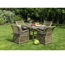 "Айриш" обеденная группа плетеная на 4 персоны, цвет соломенный | Интернет магазин мебели и декора LifeDekor