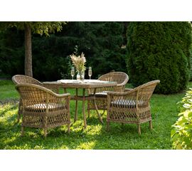 "Сицилия" обеденная группа плетеная, цвет соломенный | Интернет магазин мебели и декора LifeDekor