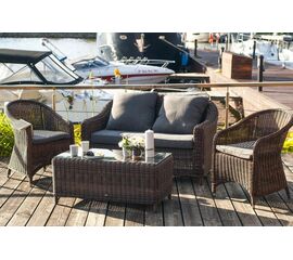 "Кон Панна С" лаунж зона из искусственного ротанга, цвет коричневый | Интернет магазин мебели и декора LifeDekor