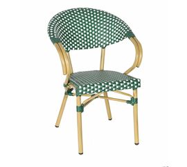 "Грас" плетеный стул из искусственного ротанга, цвет зеленый | Интернет магазин мебели и декора LifeDekor