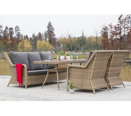 "Гляссе" обеденная группа из искусственного ротанга, цвет соломенный | Интернет магазин мебели и декора LifeDekor