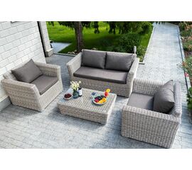 "Капучино Сингл" лаунж-зона из искусственного ротанга, цвет бежевый | Интернет магазин мебели и декора LifeDekor