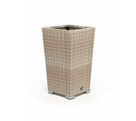 "Капучино" кашпо для цветов плетеное из искусственного ротанга, цвет бежевый | Интернет магазин мебели и декора LifeDekor