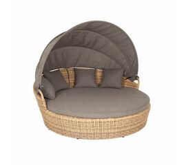 "Стильяно" плетеная кровать круглая, цвет соломенный | Интернет магазин мебели и декора LifeDekor