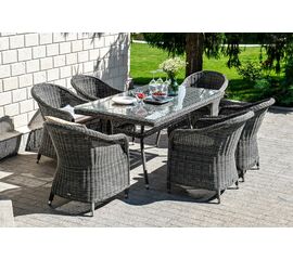 "Эспрессо" обеденная группа плетеная, цвет графит | Интернет магазин мебели и декора LifeDekor