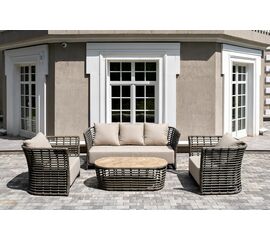 "Валенсия" лаунж-зона из искусственного ротанга, цвет серый | Интернет магазин мебели и декора LifeDekor