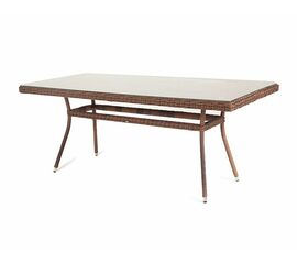 "Латте" плетеный стол из искусственного ротанга 160х90см, цвет коричневый | Интернет магазин мебели и декора LifeDekor
