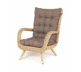 "Толедо" кресло плетеное с подушками, цвет соломенный | Интернет магазин мебели и декора LifeDekor