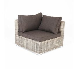 "Лунго" модуль диванный угловой с подушками, цвет бежевый | Интернет магазин мебели и декора LifeDekor