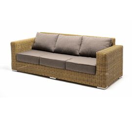 "Боно" диван из искусственного ротанга трехместный, цвет соломенный | Интернет магазин мебели и декора LifeDekor