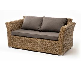 "Капучино" диван из искусственного ротанга (гиацинт) двухместный, цвет соломенный | Интернет магазин мебели и декора LifeDekor