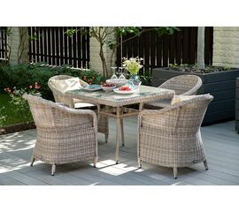 "Фредо" обеденная группа плетеная, цвет бежевый | Интернет магазин мебели и декора LifeDekor