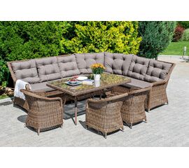 "Базелла" обеденная группа из искусственного ротанга, цвет коричневый | Интернет магазин мебели и декора LifeDekor