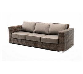 "Боно" диван из искусственного ротанга трехместный, цвет коричневый | Интернет магазин мебели и декора LifeDekor