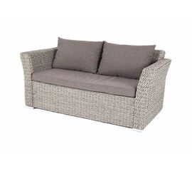 "Капучино" диван из искусственного ротанга (гиацинт) двухместный, цвет серый | Интернет магазин мебели и декора LifeDekor