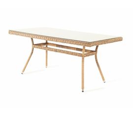 "Латте" плетеный стол из искусственного ротанга 160х90см, цвет соломенный | Интернет магазин мебели и декора LifeDekor