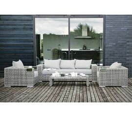 "Тито" лаунж-зона из искусственного ротанга, цвет серый | Интернет магазин мебели и декора LifeDekor