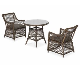 "Эспрессо–80 L" обеденная группа плетеная, цвет коричневый | Интернет магазин мебели и декора LifeDekor