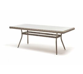 "Латте" плетеный стол из искусственного ротанга 200х90см, цвет бежевый | Интернет магазин мебели и декора LifeDekor