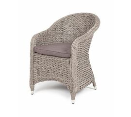 "Равенна" плетеное кресло из искусственного ротанга (гиацинт), цвет серый | Интернет магазин мебели и декора LifeDekor