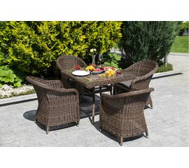 "Фредо" обеденная группа из искусственного ротанга, цвет коричневый | Интернет магазин мебели и декора LifeDekor