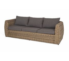 "Кальяри" диван из искусственного ротанга (гиацинт) трехместный, цвет соломенный | Интернет магазин мебели и декора LifeDekor