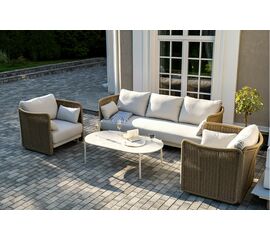 "Аликанте" лаунж-зона из искусственного ротанга, цвет соломенный | Интернет магазин мебели и декора LifeDekor